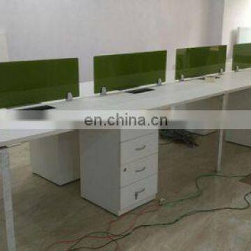 Wing Desktop Privacy Panel Frosted Glass Clamp-on Desk Divider Partition photo-6