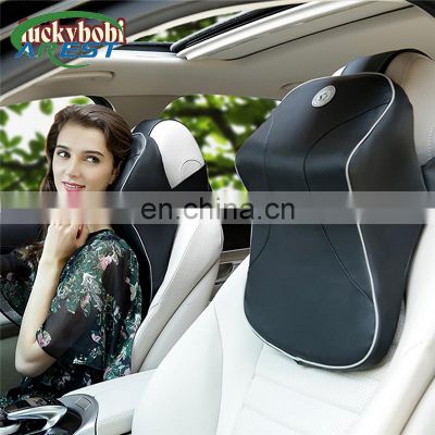 Car Pillow 3D Memory Foam Leather Neck Pillow breathable Head Support Rest Seat Headrest Cushion Warm for Winter Car Accessories