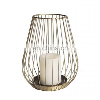 Wholesale Decorative High Quality Candle Holder Gold Metal Wire Gold Candle Holders For Home Decor