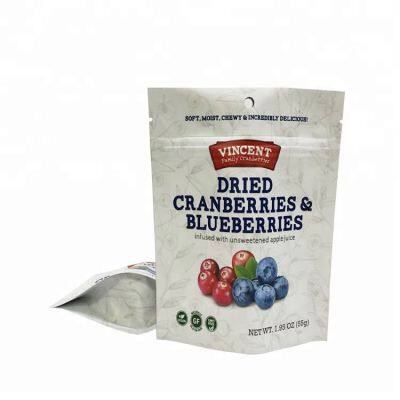 Resealable white matt pouch packaging gummies mylar candy bags