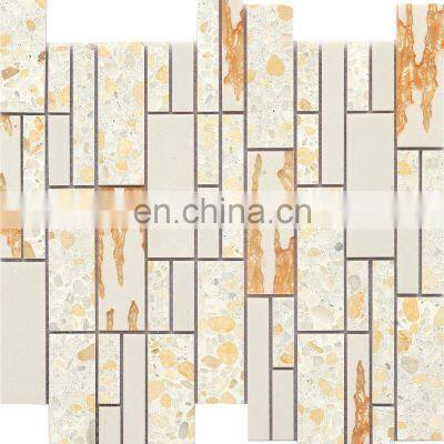 8mm Thickness Hotel Project Mixed Material Mosaic Tile Mosaic Pins Pastilha Glass Mosaic Tile photo-2