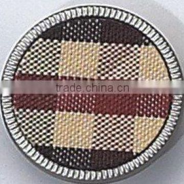 Stylish fabric inlay shank garment button