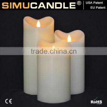 LED Flickering Flameless Pillar Candle Light with US & EU patent