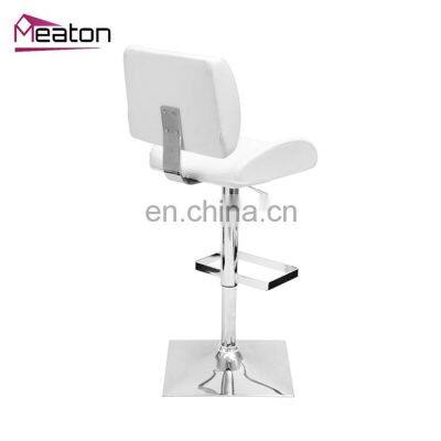 Kitchen Breakfast Wivel Metal Bar Stool With Backrest photo-3