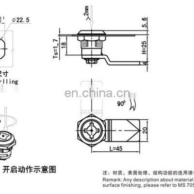MS705-3E Industria Top Quality Zinc Alloy Die-cast Housing Cylinder Cam Lock Cabinet Lock Machine Cam Lock photo-3