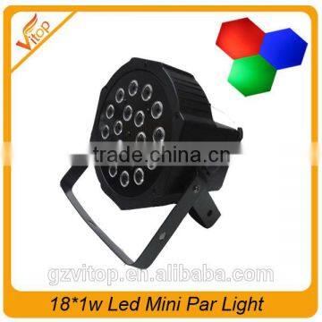 New flat par light 18PCS * 3watt rgb 3in1 LED flat par can / led mini par light