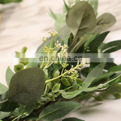 Wholesale Horseshoe-shaped Decorative Wreath Wall Hanging With White Seed Cuttings Eucalyptus Garlands Ornament photo-2
