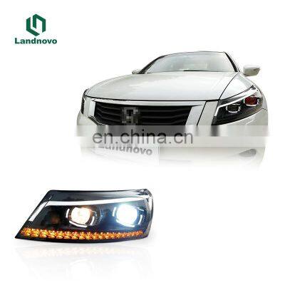 Landnovo factory car led light for honda accord 8th generation 2008-2012 front light headlight headlamp LED