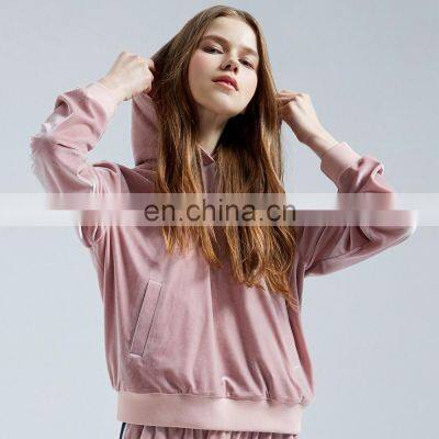 Autumn Winter Jogger Jumper Gym Custom Workout Velvet 2 Piece Pant Women Set Oversize Hoodie Women photo-3