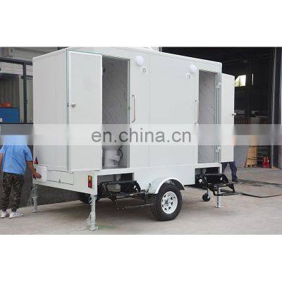 China supply biodegradable container public mobile trailer toilet with sewage and water tank