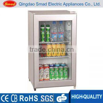 Glass door upright refrigerated display mini showcase price