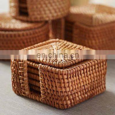 Handcrafted Woven Square Rattan Coasters For Sale Cheapest photo-5