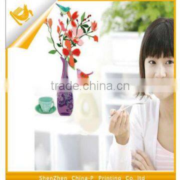 3D dimensional stickers decorative vase ejecting spent house movable paper fashion