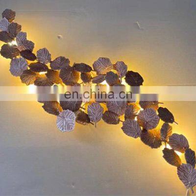 Wholesale Luxury Maple Leaf Shape Art Design Wall Lamp For Living Room