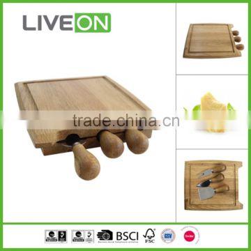 2015 Wholesale cheese knives set with cheese cutting board