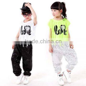 2016 Children Stage Performance Wear Modern Dancing Kids Boys Girls Jazz Hip Hop jazz dance Costumes fashion sequins wholesale