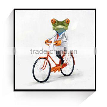 JC Wholesale High Quality Home Decoration Living Room Fun Frog Animal Oil Painting On Canvas ANI-23B