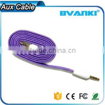 New Products 2016 Quality Nylon Braided Aux Cable 3.5mm Male Male Colorful Audio Cable Bulk Buy From China Supplier's Choice photo-2