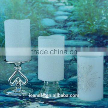 Sliver Glitter 3AAA Battery Romantic Home Decoration Flameless LED Candle photo-3