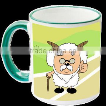 Black ceramic mugs with white sublimation printing panel