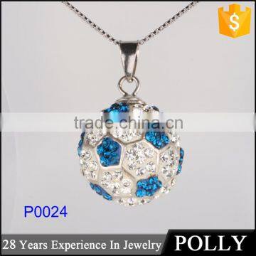 925 silver football pendant wholesale fashion jewelry for boy