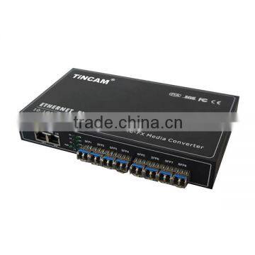 10 port 10/100/1000Base-Tx to 1000Base-Fx fiber converter