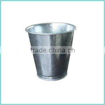 Zinc plated metal bucket