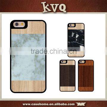 Natural Wood Wooden Case And Real Marble Back Case for iphone 6s