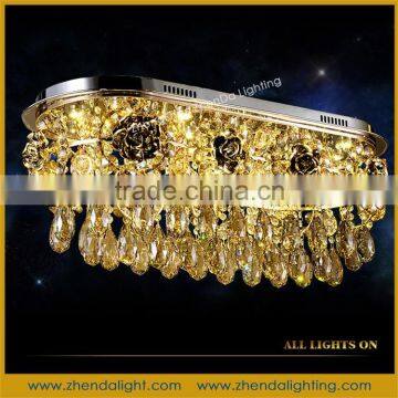 2016 Rectangular new brilliant led Crystal chandelier lights and suspension lamps