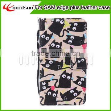Sling PU leather case with cat design for Samsung S7 plus