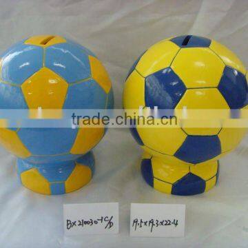 Ceramic football money bank