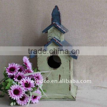 antique vintage painted wooden bird house