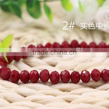 Solid Dark Red 2mm to 12mm AAA Quality Wholesales Price Loose Jade Crystal Facted Roundelles Glass Beads for Jewelry Cheapest