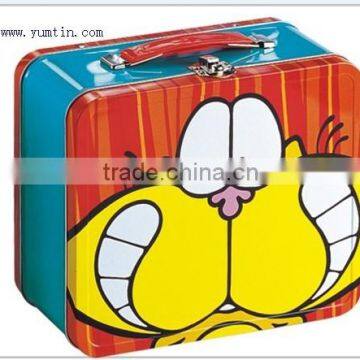 Handle protable and locked tin box with CMYK Printing