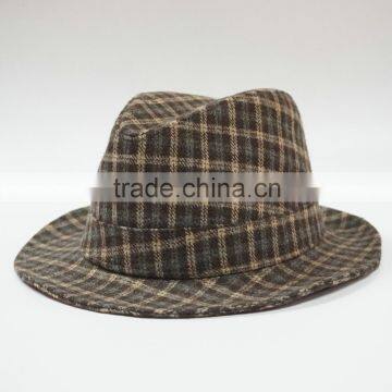 Custom flat top wide brim floppy wool felt fedora hat