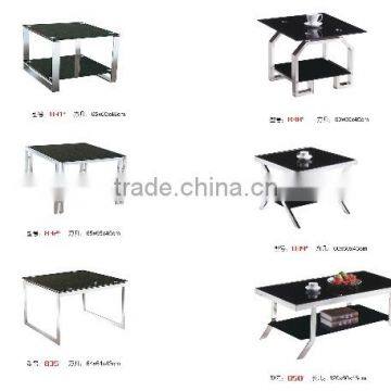Small double layers glass top coffee table