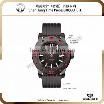 High-end custom brand watch silicone band sport back stainless steel wrist watch manufacturers