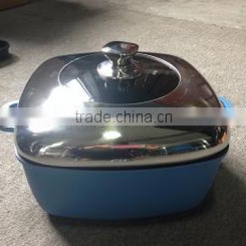 Square aluminium die-casting sauce pot