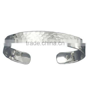 925 sterling silver jewelry wholesale hammered silver cuff bracelet bangle bracelet manufacturer