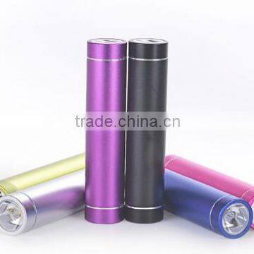 2016 new factory manufacturer cylinder external power bank with torch