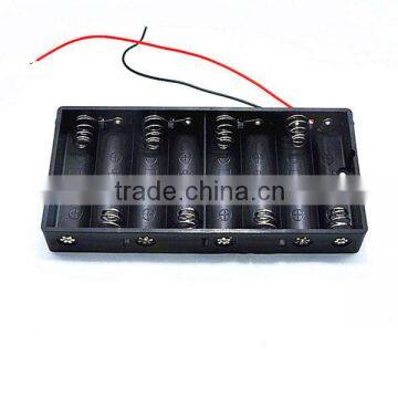 8x AA Size Cell (UM-3*8) Black Plastic Battery Holder Box 12V Case With Wire Lead