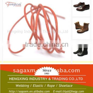 3mm 100% cotton orange bootlace