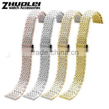 13|18mm high quality imported stainless steel Watch Band with stainless steel buckle