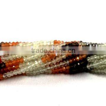 WHOLESALE LOT NATURAL MULTI MOONSTONE 3-4MM ROUNDEL FACETED LOOSE BEADS STRAND