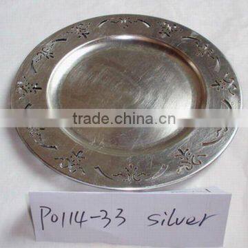 13'' PP silver charger plates