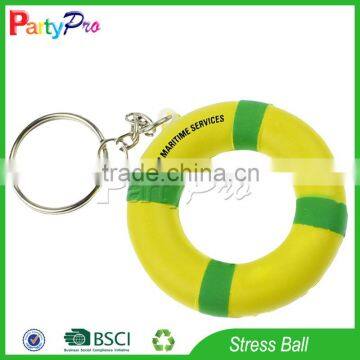 Partypro Wholesale Soft Toy Customize Donut Swim Ring KeyChain PU Stress Ball