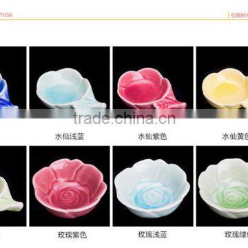 Rose Shape Ceramic Small Dishes HY167402 photo-6