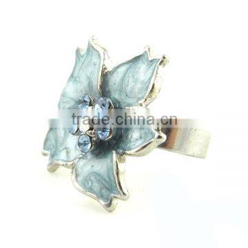 2014 fashion silver flower rings