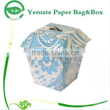 unique shape design!!! custom printed 300 gsm paper box packaging with handle