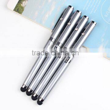 High quality multifunctional customized promotional led torch light pen with stylus